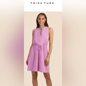 Trina Turk Purple Sheath Midi Dress V-Neck Sleeveless